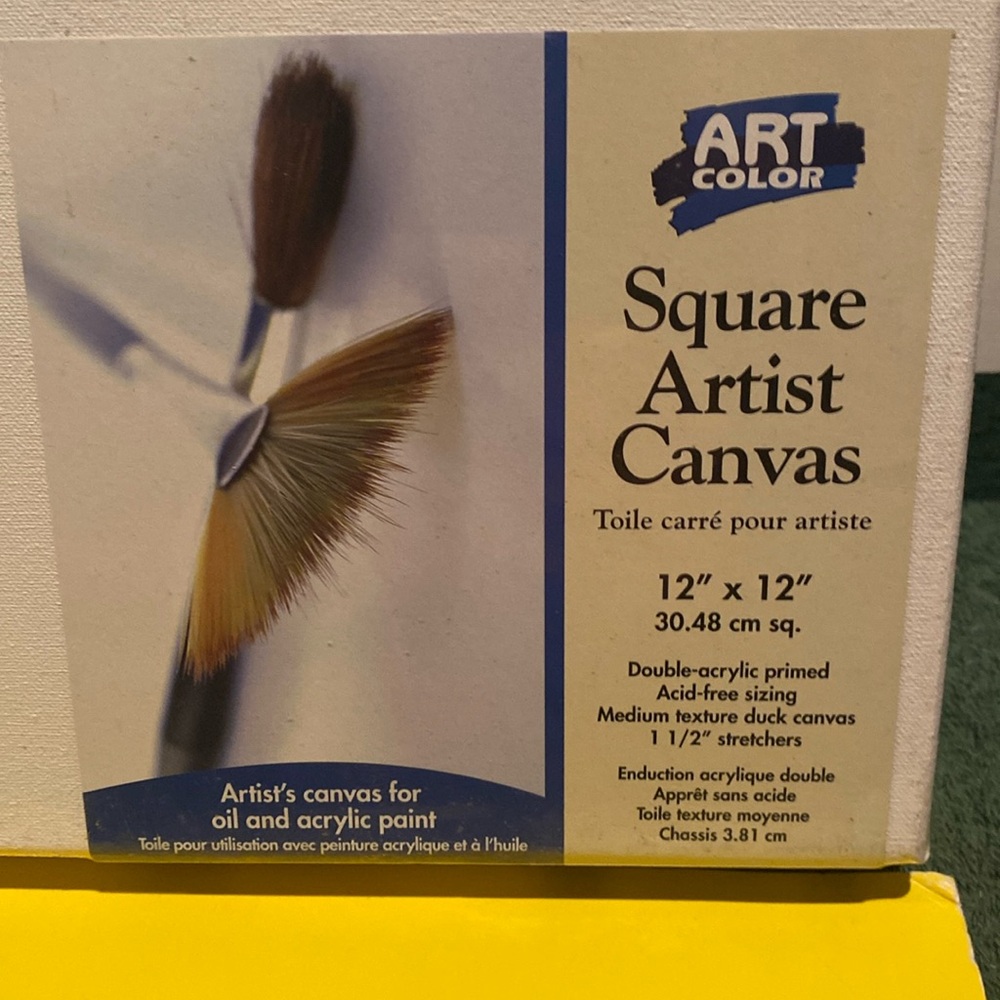 NWT Set of 4 Color Square Artist Canvas 12”x12”